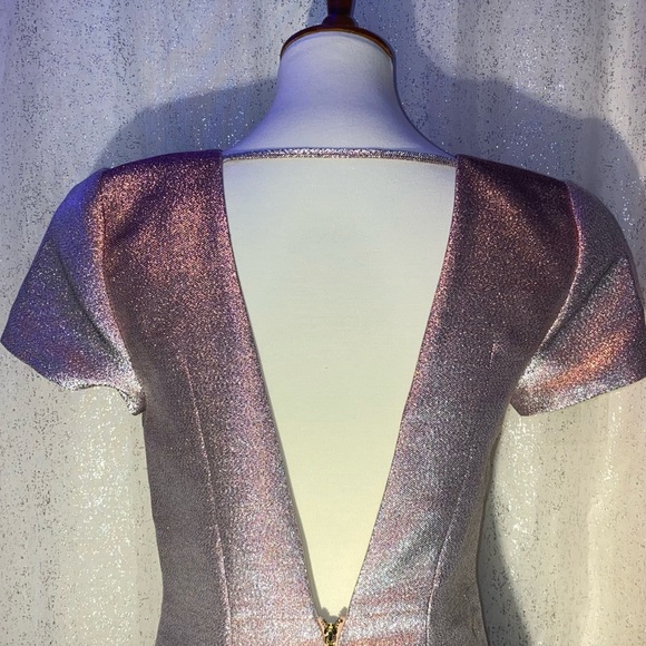 Express- Metallic Rose Gold Mini Dress - Picture 7 of 7